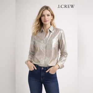 Ladies Metallic Shirt by J Crew size 0
